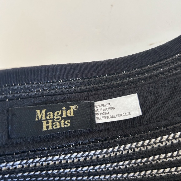 MAGID STRIPED PACKABLE WIDE BRIM STRAW ROLLU UP SUN VISOR NWOT - Picture 9 of 9